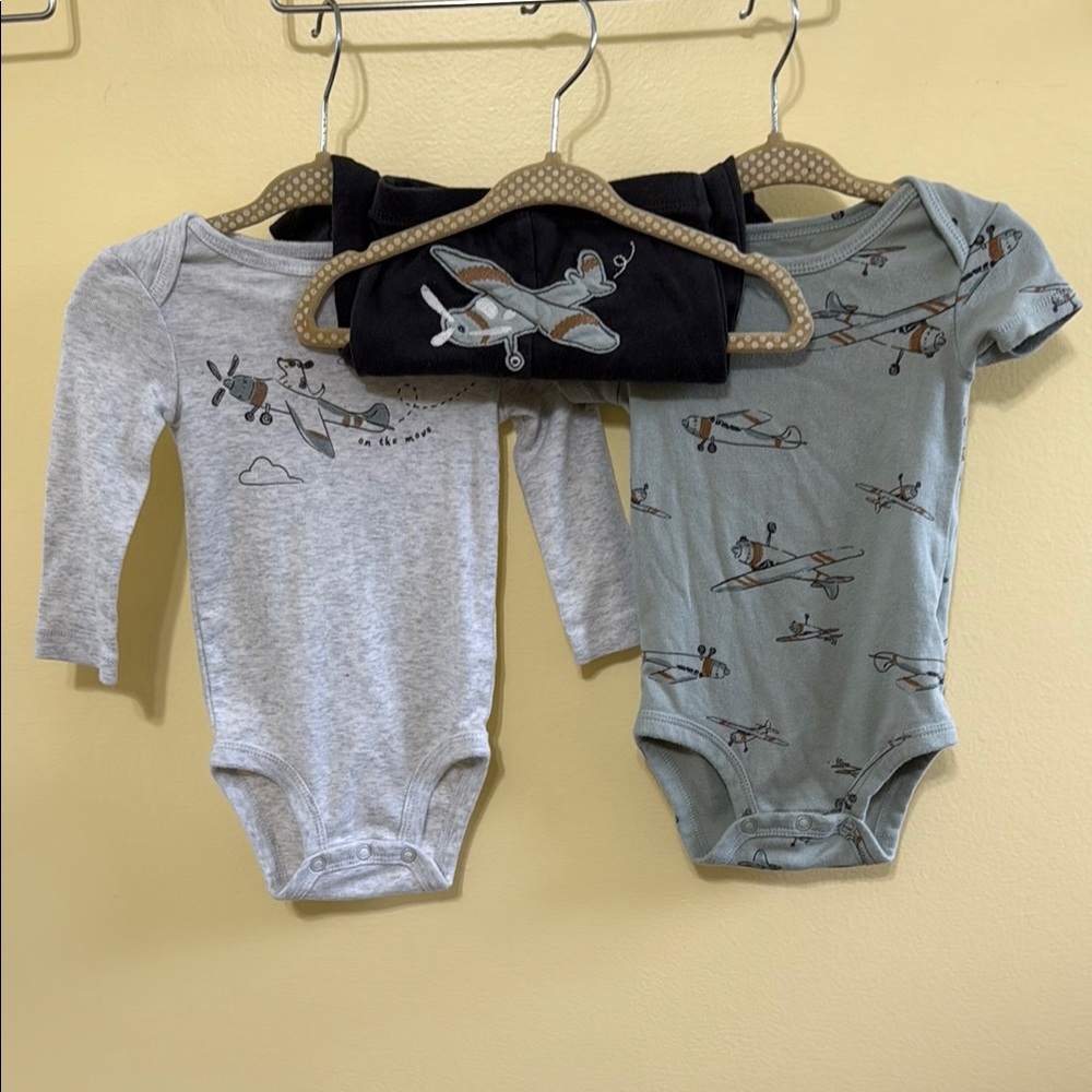 Aviator Kids One Piece Set - Gray and Blue